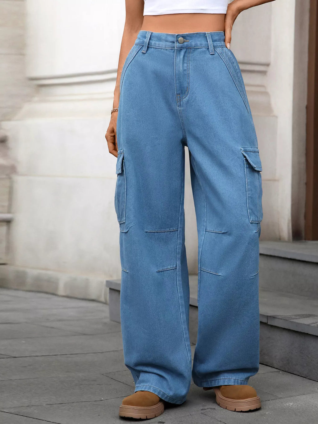 Relaxed Fit Cargo Jeans (13)