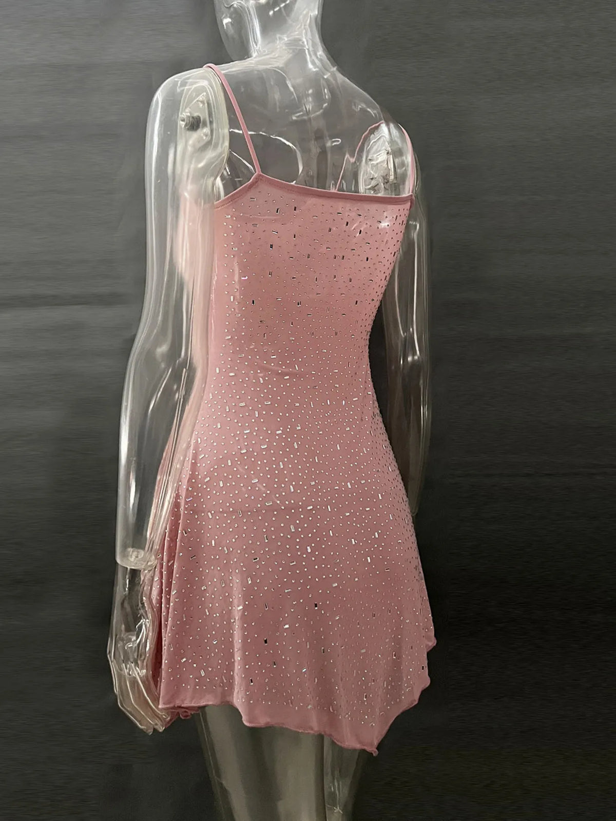Rhinestone Decor Mini Cami Dress (26)
