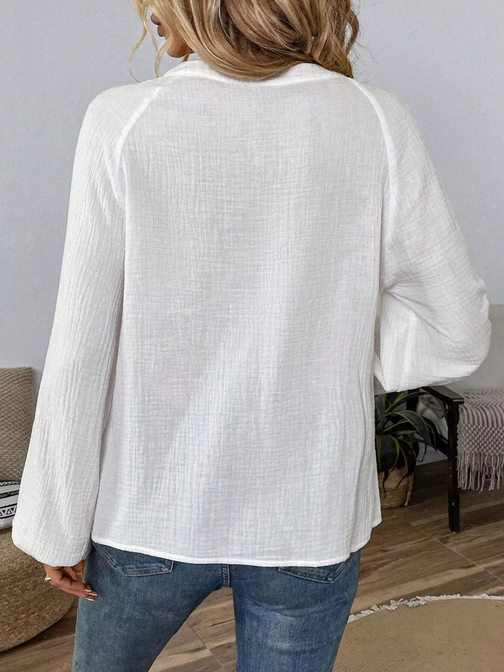 Paisley Notched Balloon Sleeve Blouse (5)