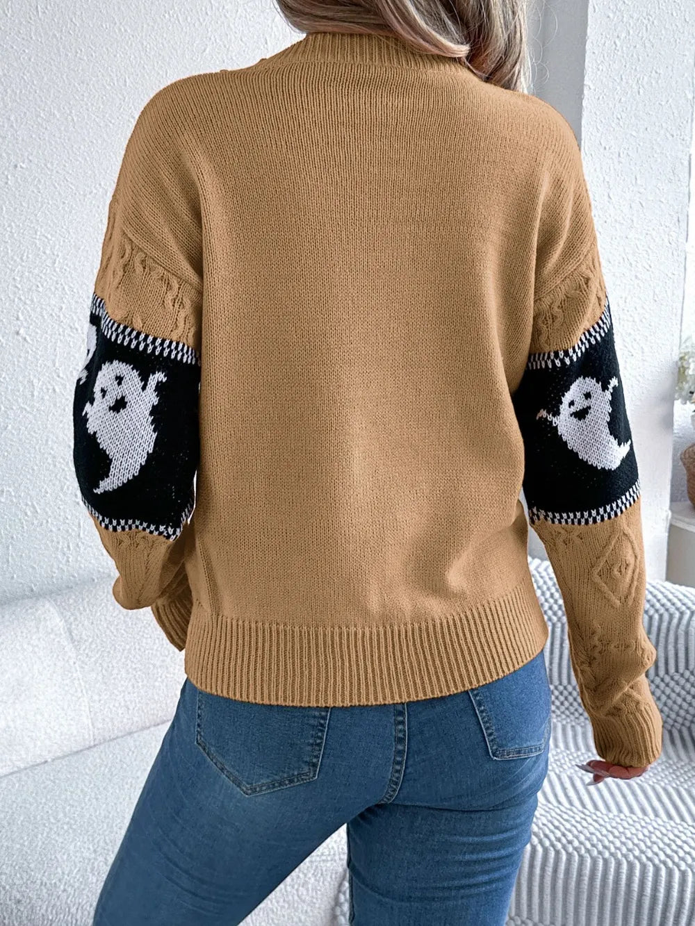Ghost Round Neck Long Sleeve Sweater (14)