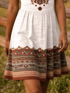 Tribal Print Sleeveless A-line Summer Dress (3)