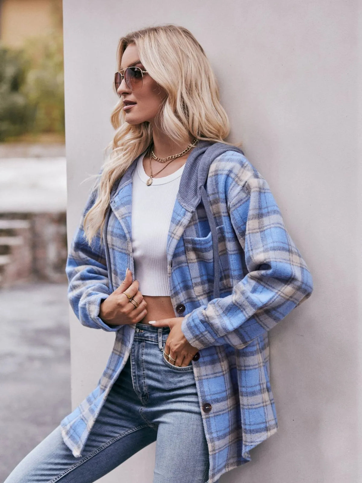 Oversized Plaid Button Up Shacket (17)