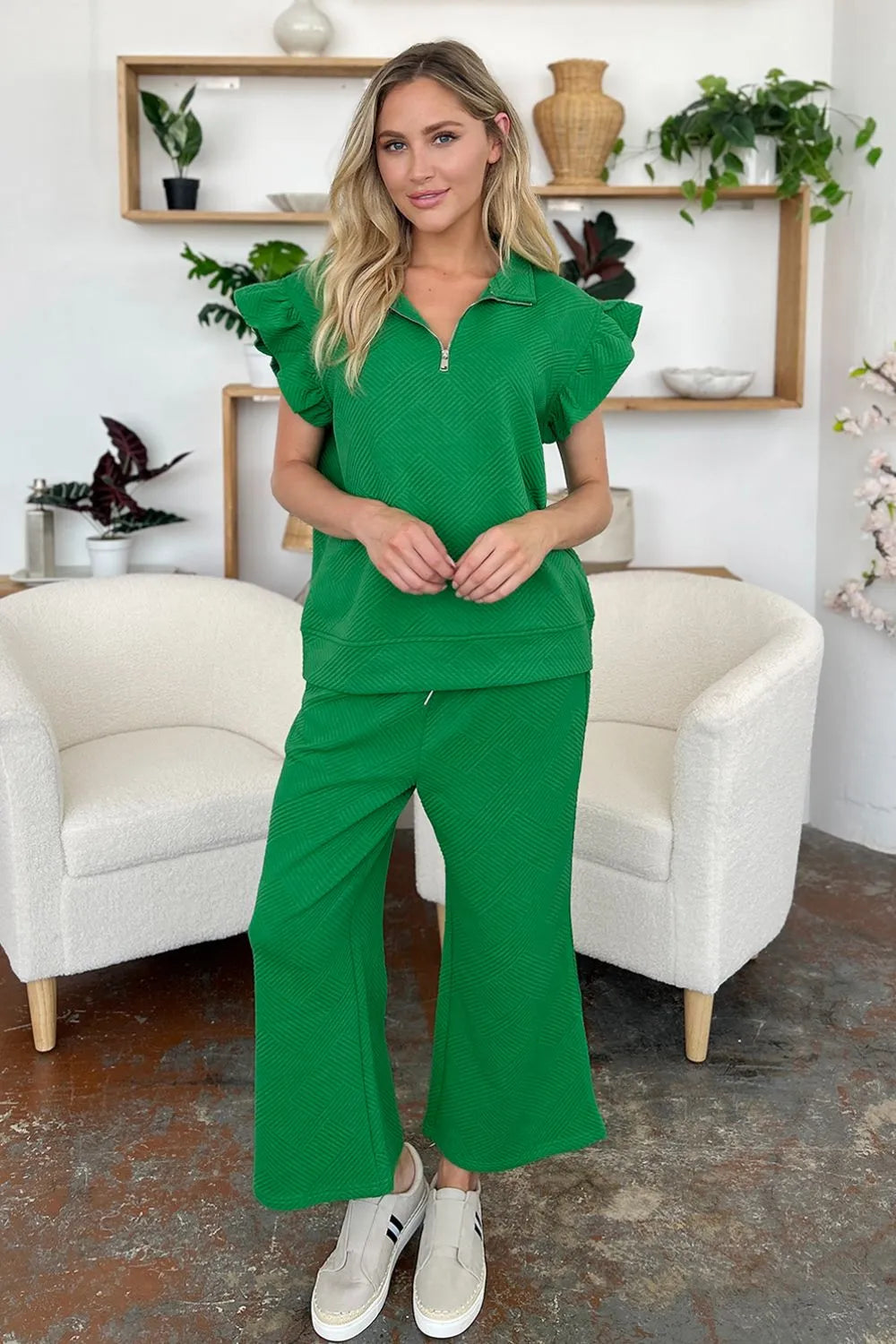 Ruffle Drawstring Wide Leg Set (16)