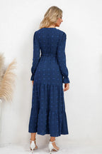 Swiss Dot Tied Surplice Flounce Sleeve Dress (15)