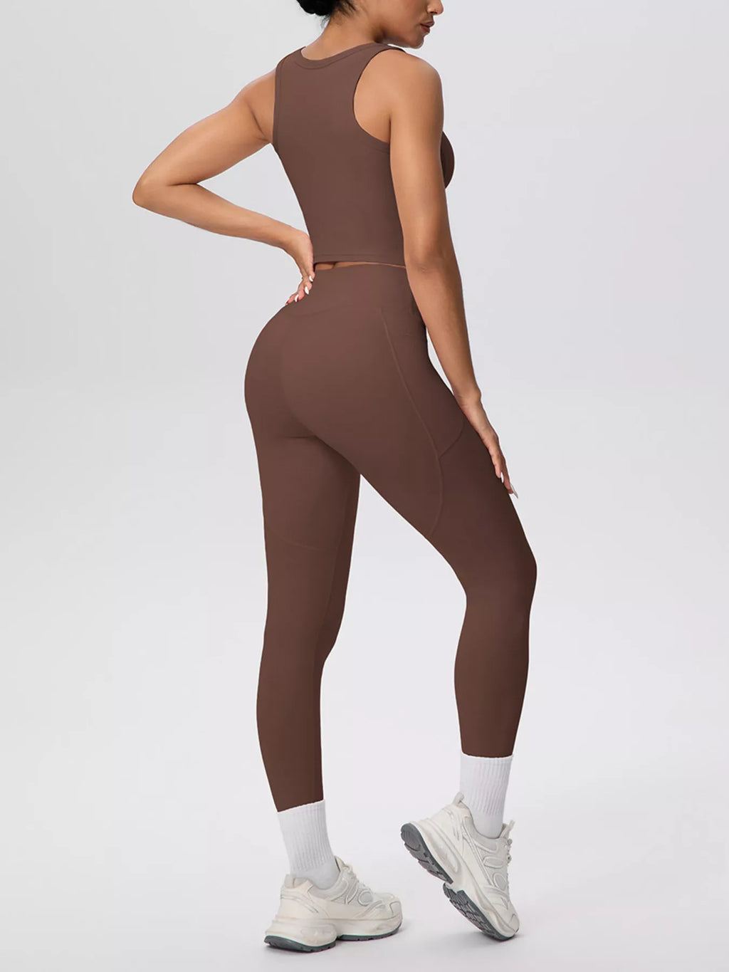 Scoop Neck Tank High-waisted Leggings Active Set (18)