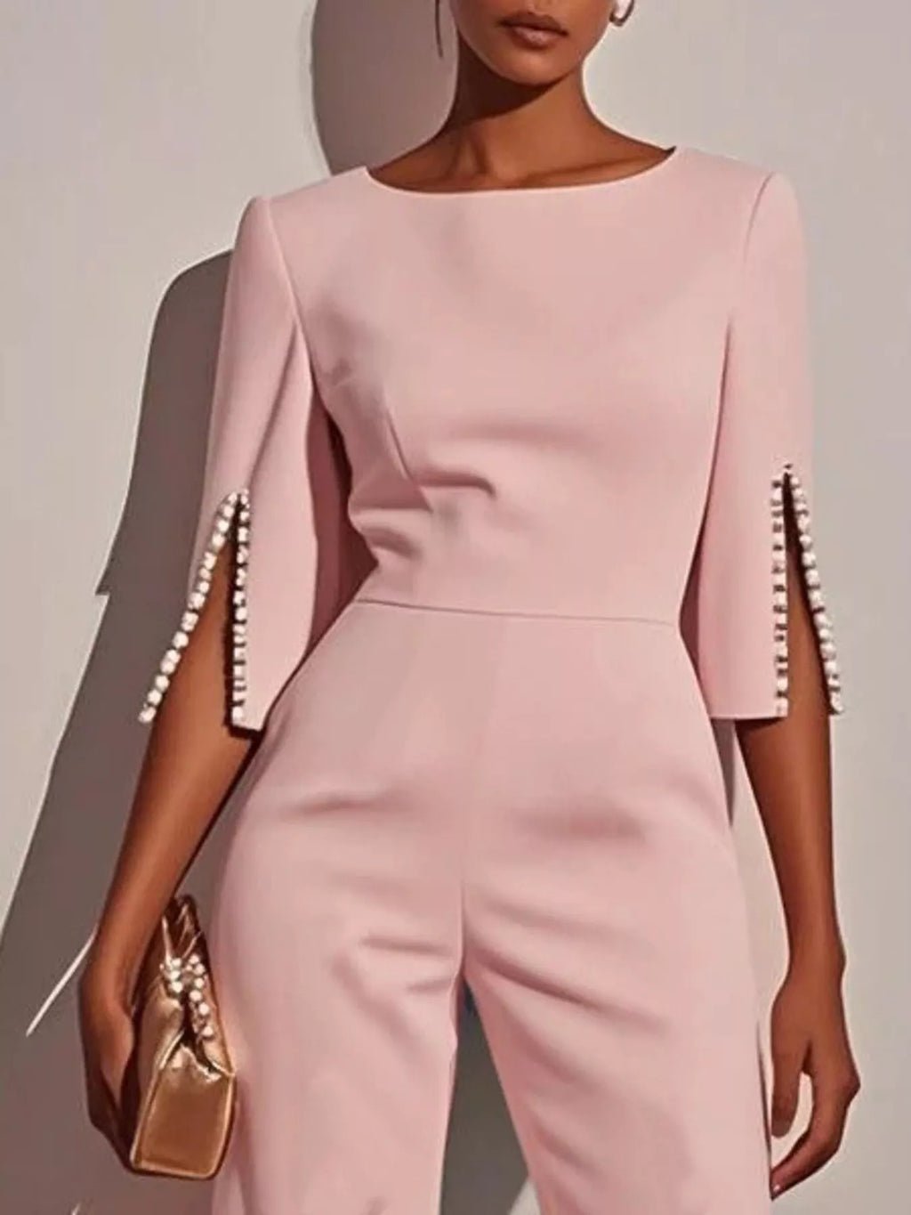 Wide-leg Jumpsuit Slit Sleeve (5)