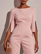 Wide-leg Jumpsuit Slit Sleeve (5)