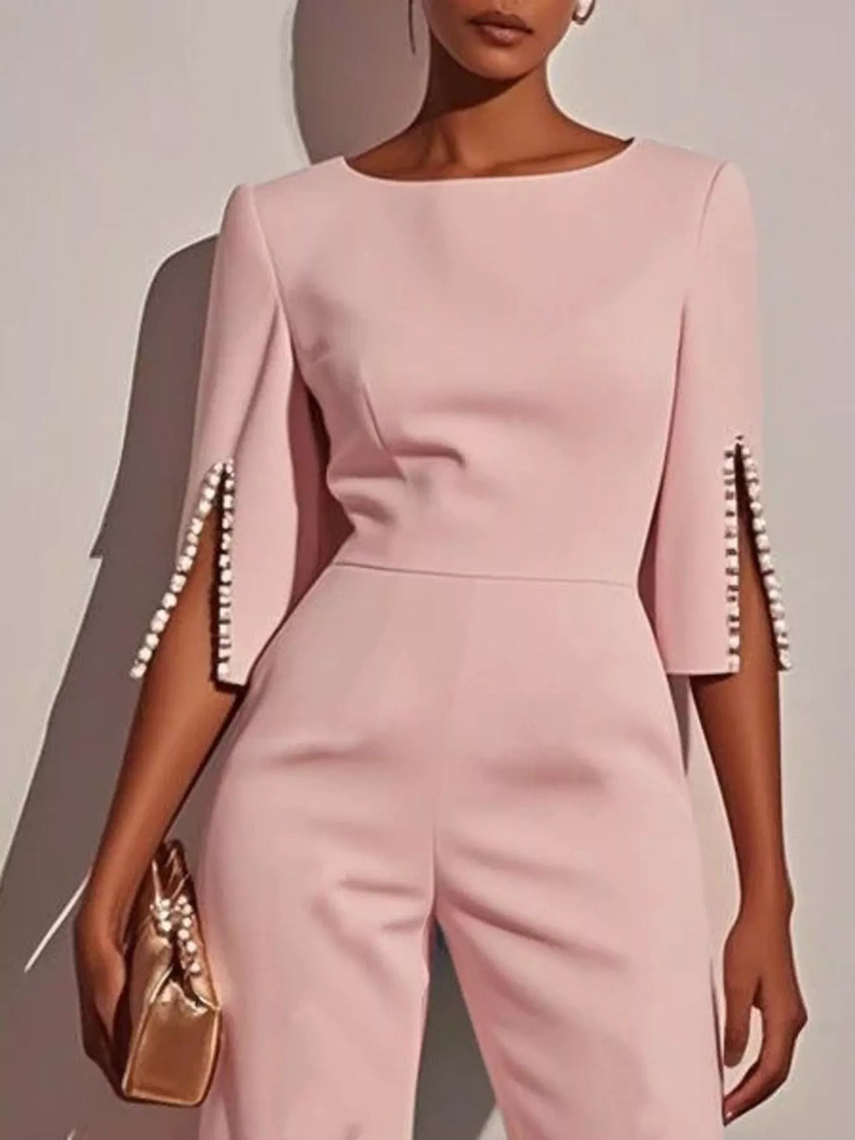 Wide-leg Jumpsuit Slit Sleeve (5)