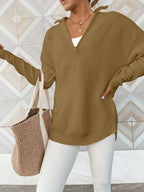Half Zip Long Sleeve Knit Top (26)