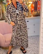 Printed V-neck Dress photo 9