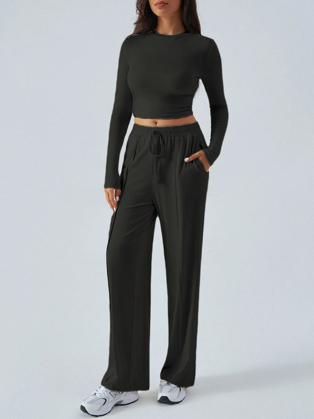 Round Neck Long Sleeve Top Pants Set (9)