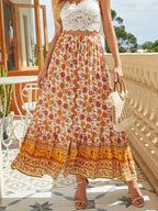 Floral Print Slit Skirt (20)