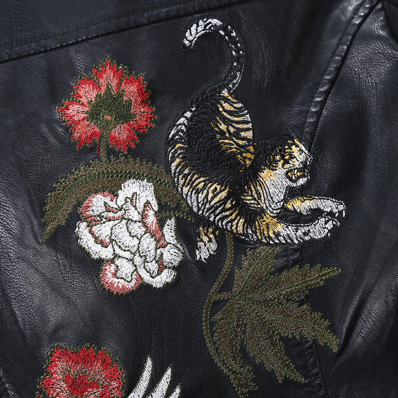 Embroidered Leather Jacket photo 1