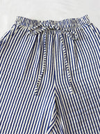 Drawstring Striped Elastic Waist Pants (9)