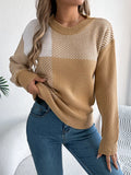 Block Striped Round Neck Sweater (3)