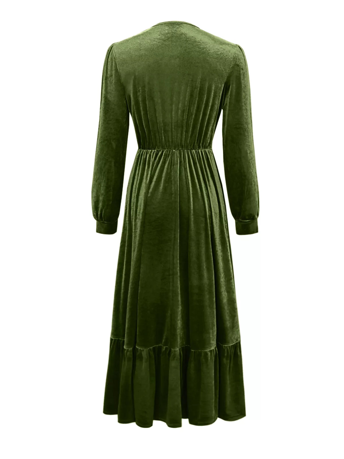 Ruffled Hem Long Sleeve Dress (6)