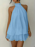 Halter Neck Chiffon Mini Dress (16)