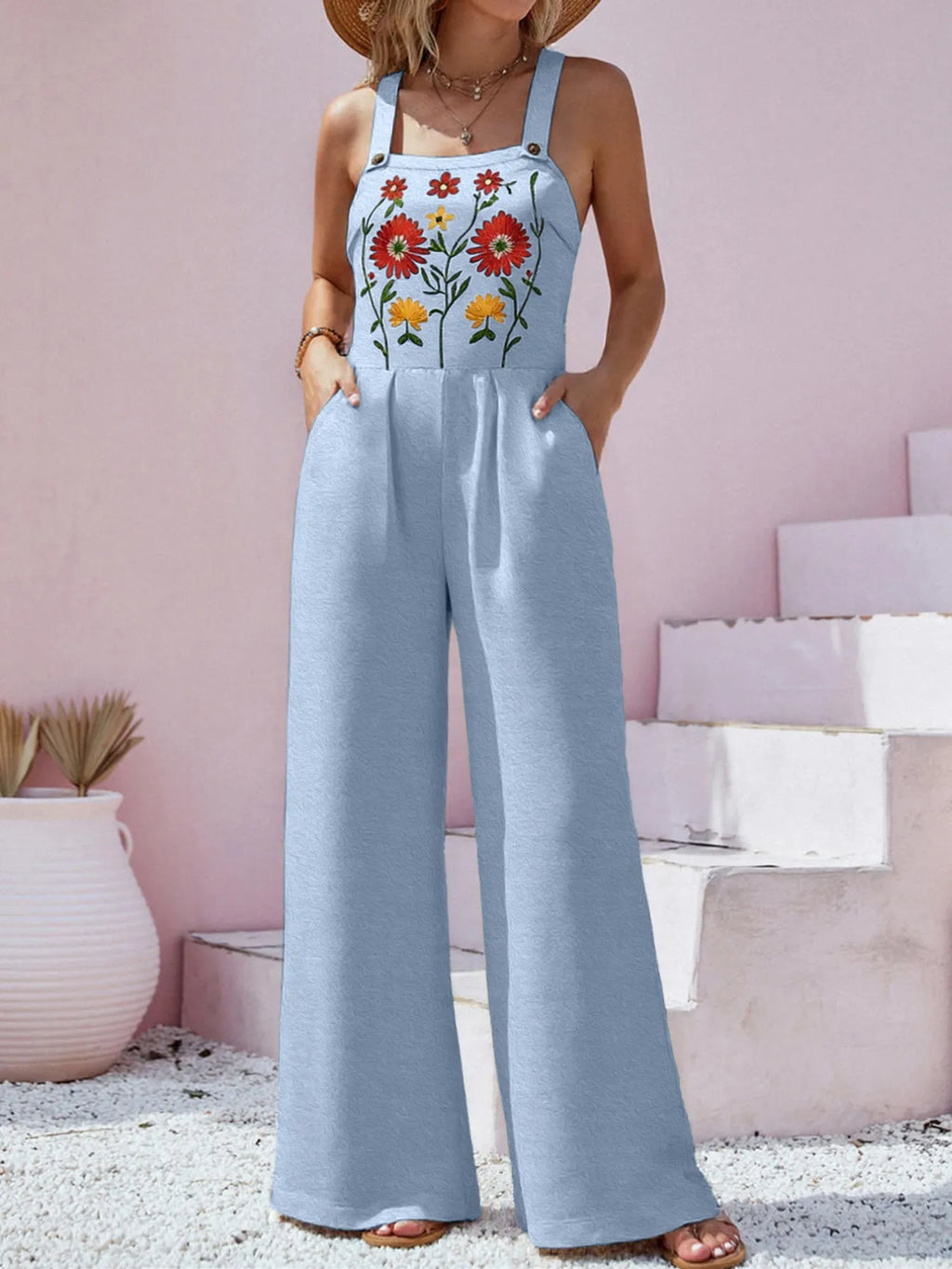 Floral Embroidered Wide Leg Jumpsuit (10)