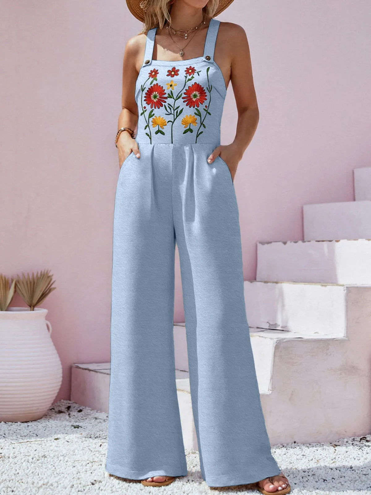 Floral Embroidered Wide Leg Jumpsuit (10)
