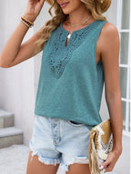 Lace Trim Sleeveless Tank Top (3)