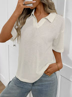 Striped Knit Short Sleeve Top (19)