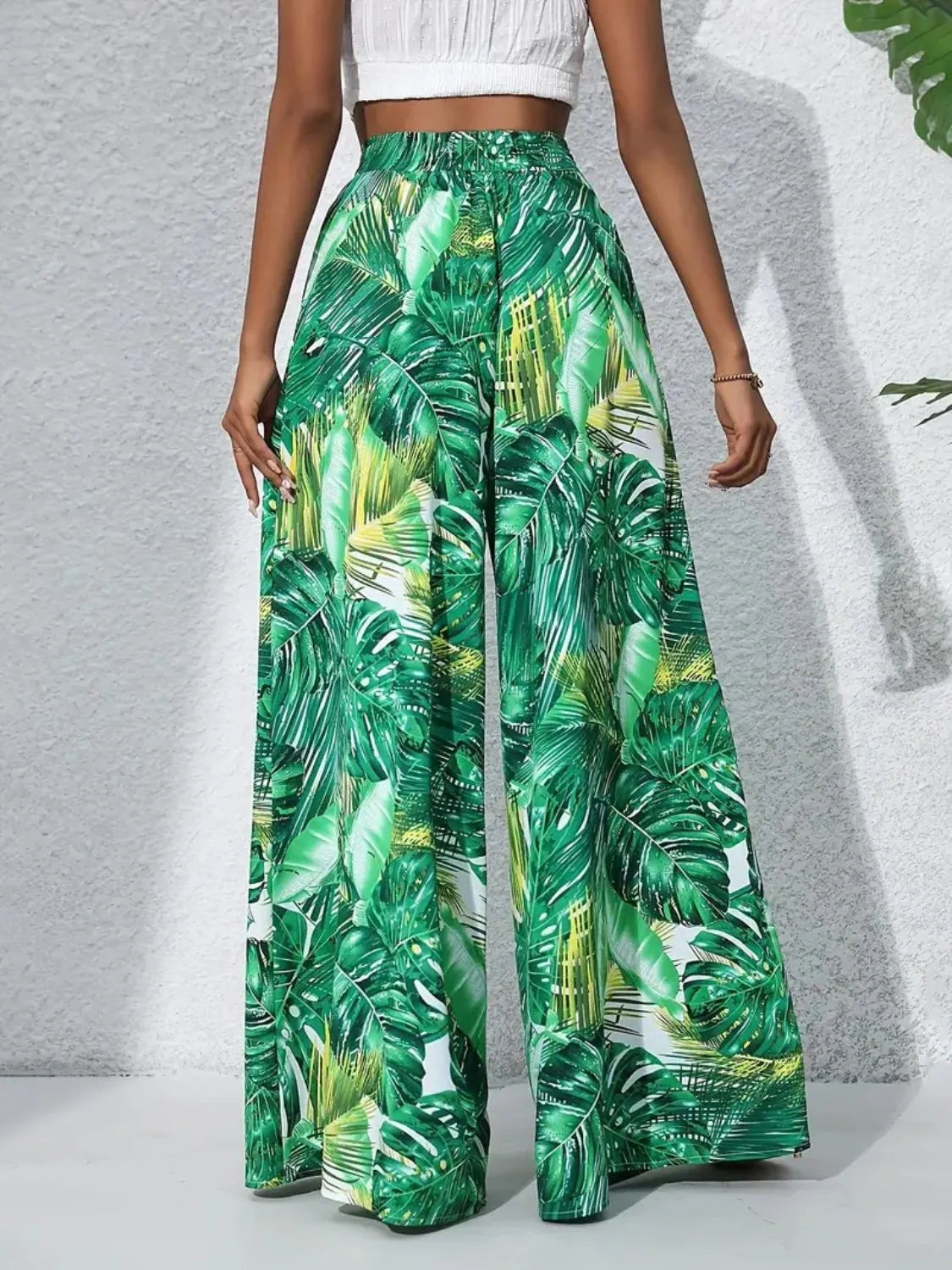Printed High Waist Wide Leg Pants (4)