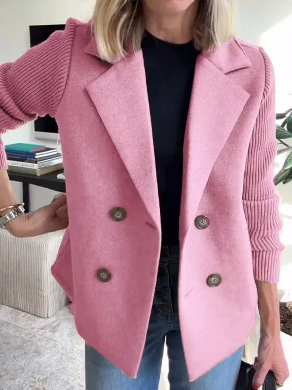 Full Size Knitted Blazer (22)
