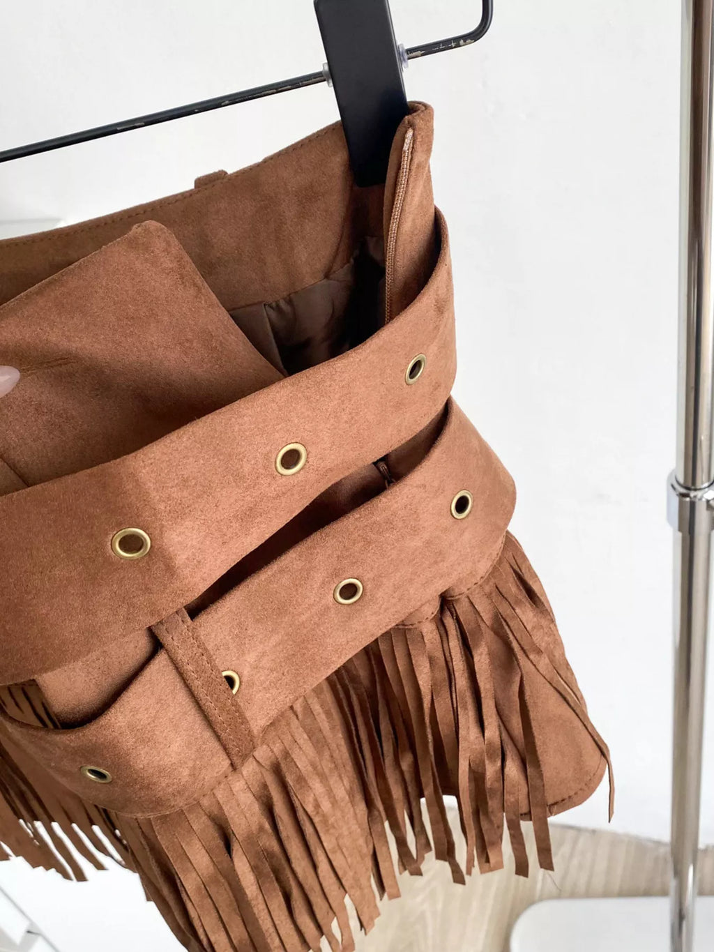 Fringe Belted Mini Skirt (4)