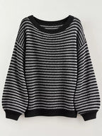 Striped Knit Boat Neck Sweater (20)