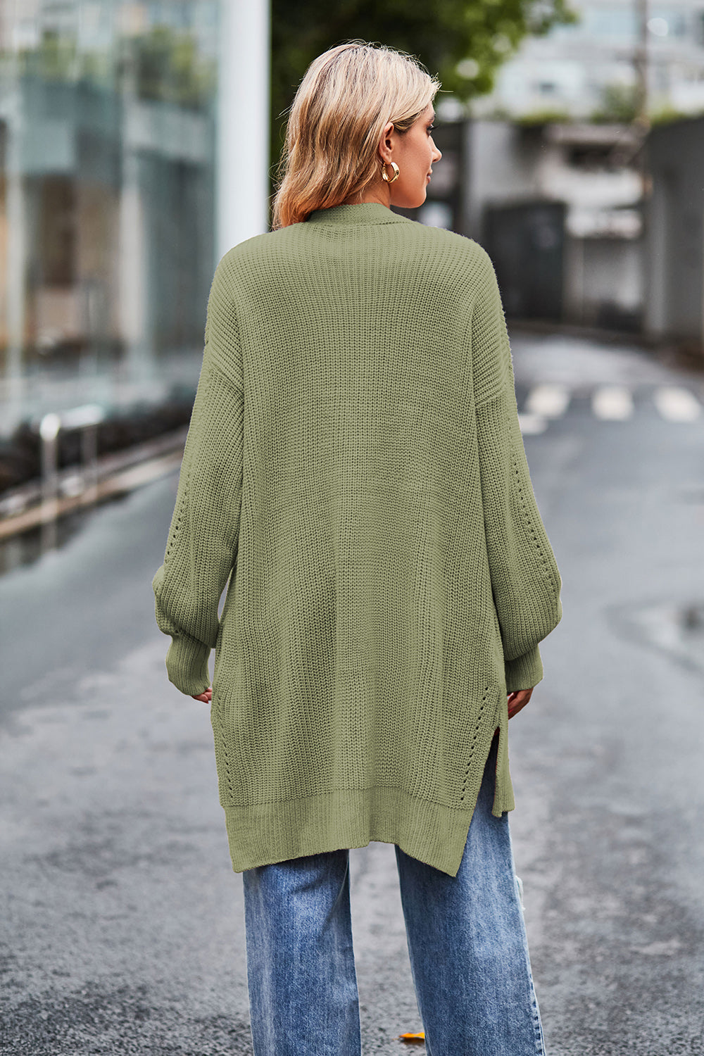 Open Front Dropped Shoulder Longline Cardigan (24)