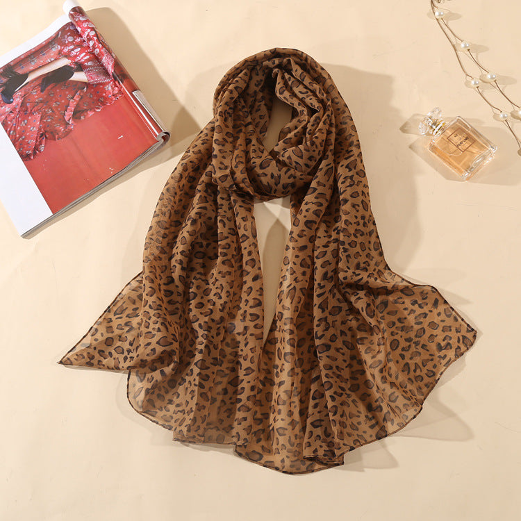 Leopard Chiffon Scarf Thin Shawl variant CJWJ137870304DW