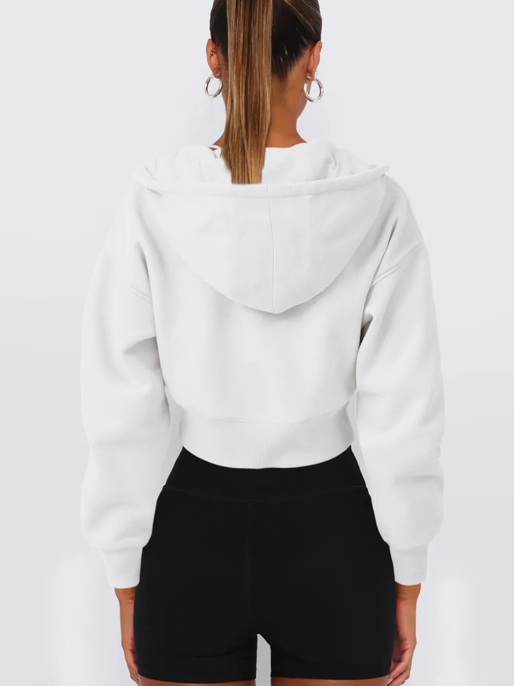 Zip Up Long Sleeve Hooded Cropped Jacket (18)