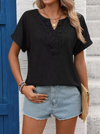 Lace Trim Short Sleeve T-shirt (10)