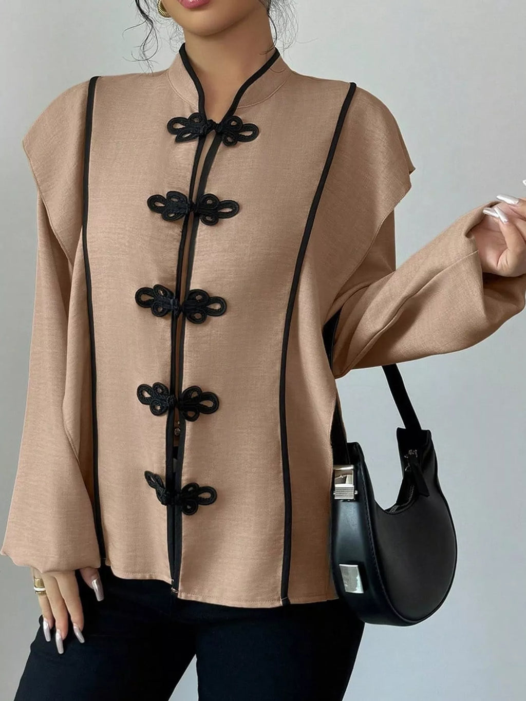 Chinese-style Mandarin Collar Blouse (13)