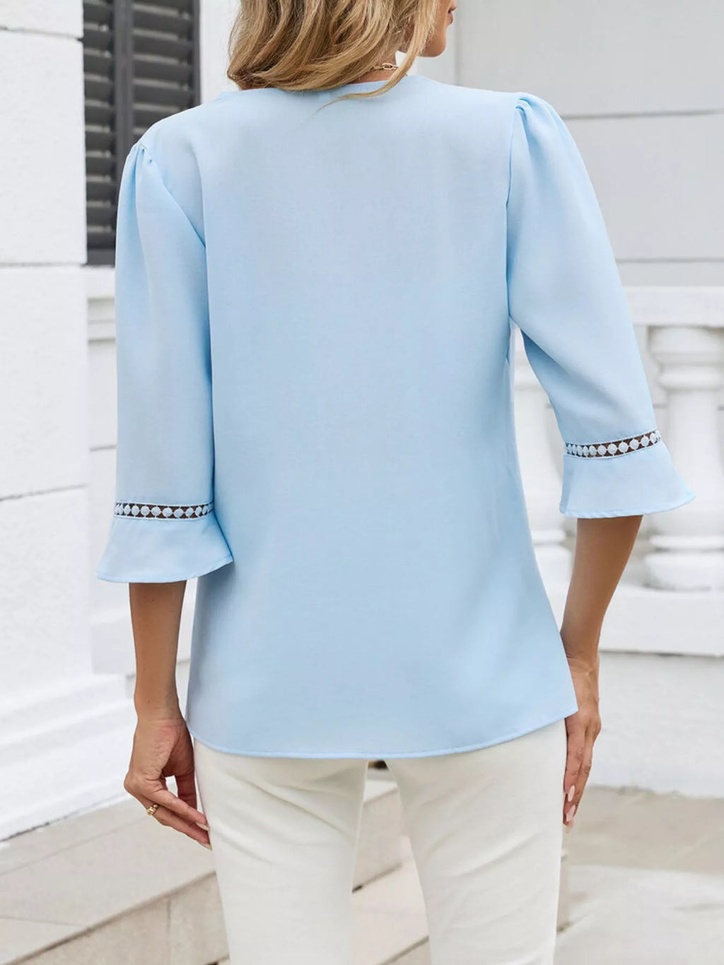 V-neck 3/4 Sleeve Blouse (17)