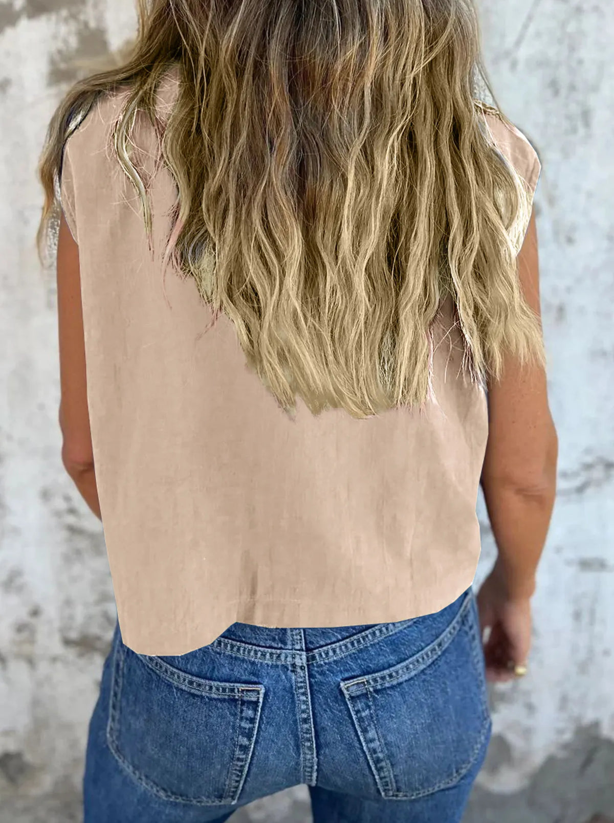 Full Size Button Down Cap Sleeve Linen Shirt Plus (14)