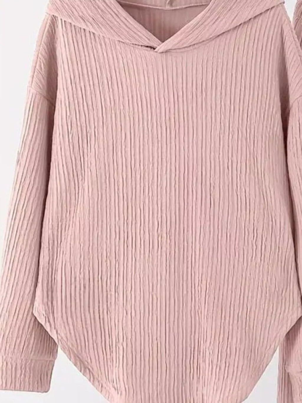 Textured Long Sleeve Hoodie Pants Set (27)