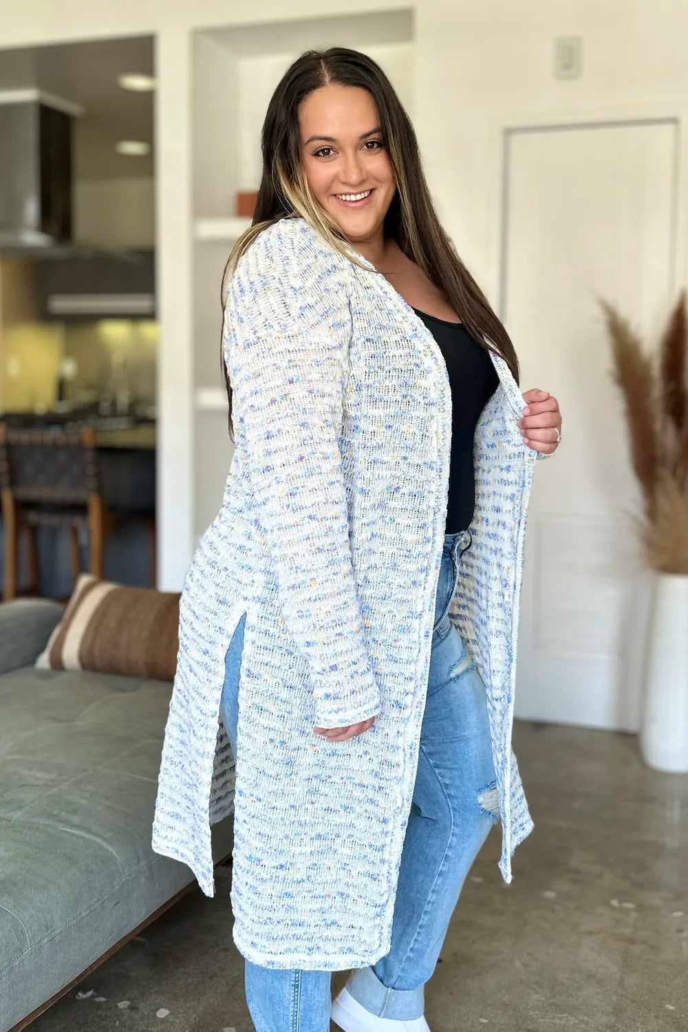 Full Size Open Front Longline Cardigan (8)