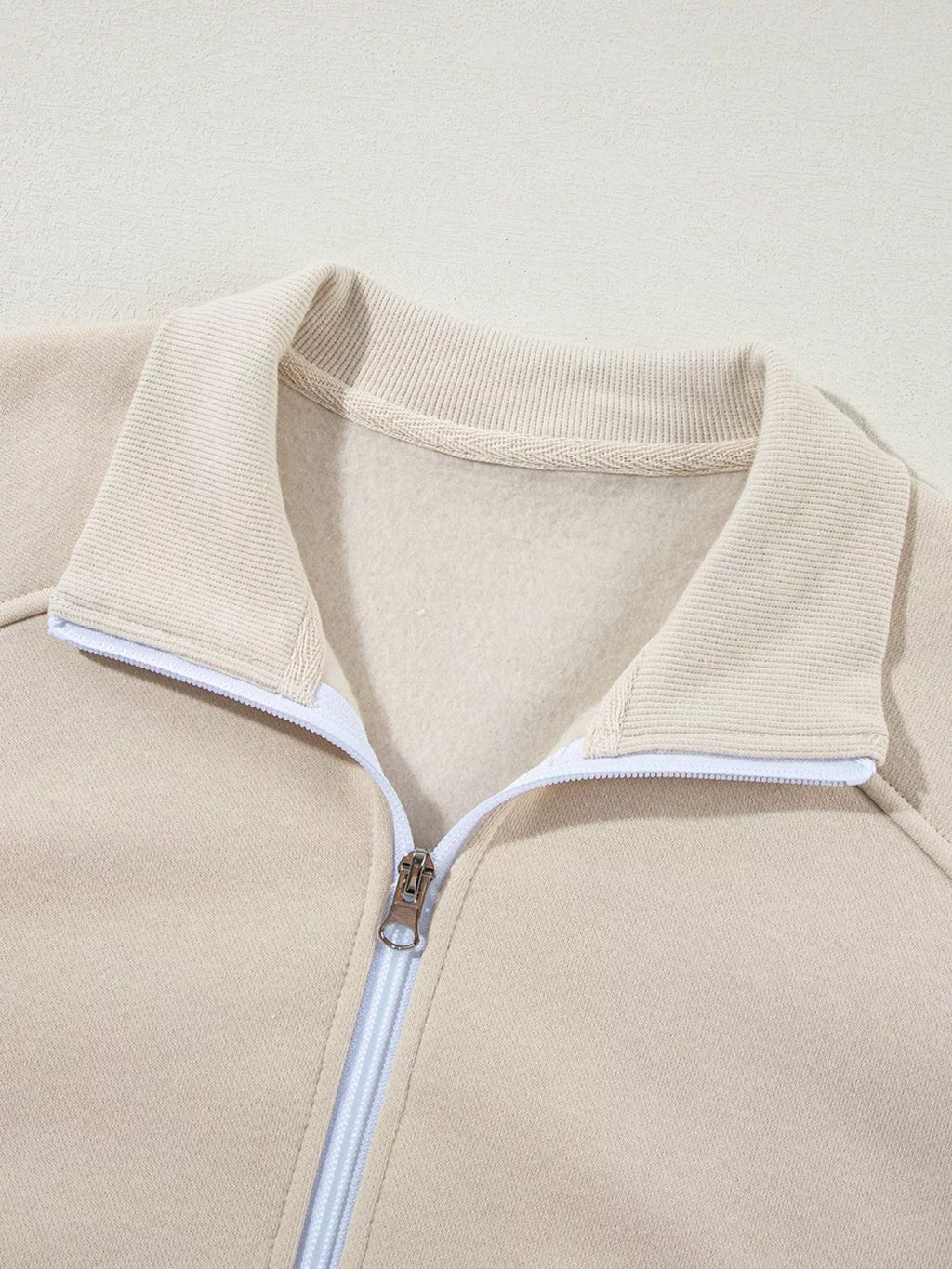 Drop Shoulder Zip Up Jacket Drawstring Pants Active 2pcs Set (8)