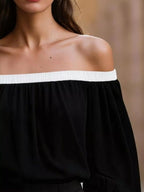 Off Shoulder Lantern Sleeve Blouse (8)