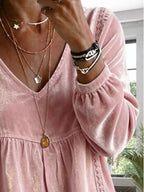 Full Size Velvet Lace Detail V-neck Blouse Plus (16)
