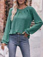 Ruffle Cuff Long Sleeve T-shirt (4)
