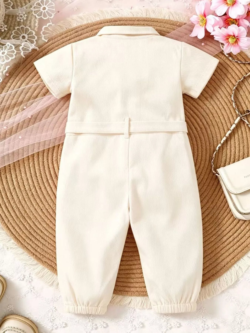 Children's Short Sleeve Belt Jumpsuit (10)