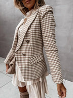 Houndstooth Double-breasted Blazer (4)