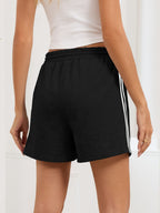 Striped Trim Drawstring Shorts (9)