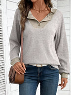 Ribbed Knit Two-tone Top (22)