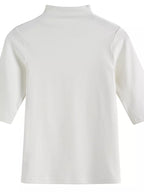 Full Size Mock Neck Half Sleeve T-shirt Plus (4)