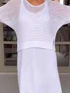 Full Size Openwork Knit Cover Up Dress Set Plus (6)