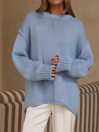 Crew Neck Dropped Shoulder Sweater (6)