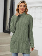 Ribbed Mock Neck Long Sleeve T-shirt (19)